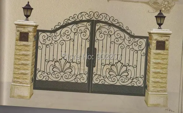 Henchuang Wrought Iron Gate Forged Gates Villa Henchuang Wrought Iron Gate Forged Gates Villa Steel Metal Designs
