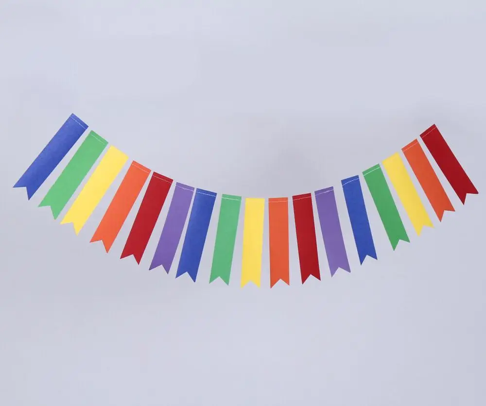 2pcs (0.9meter) Rainbow Bunting, Rainbow Banner Garland, Rainbow