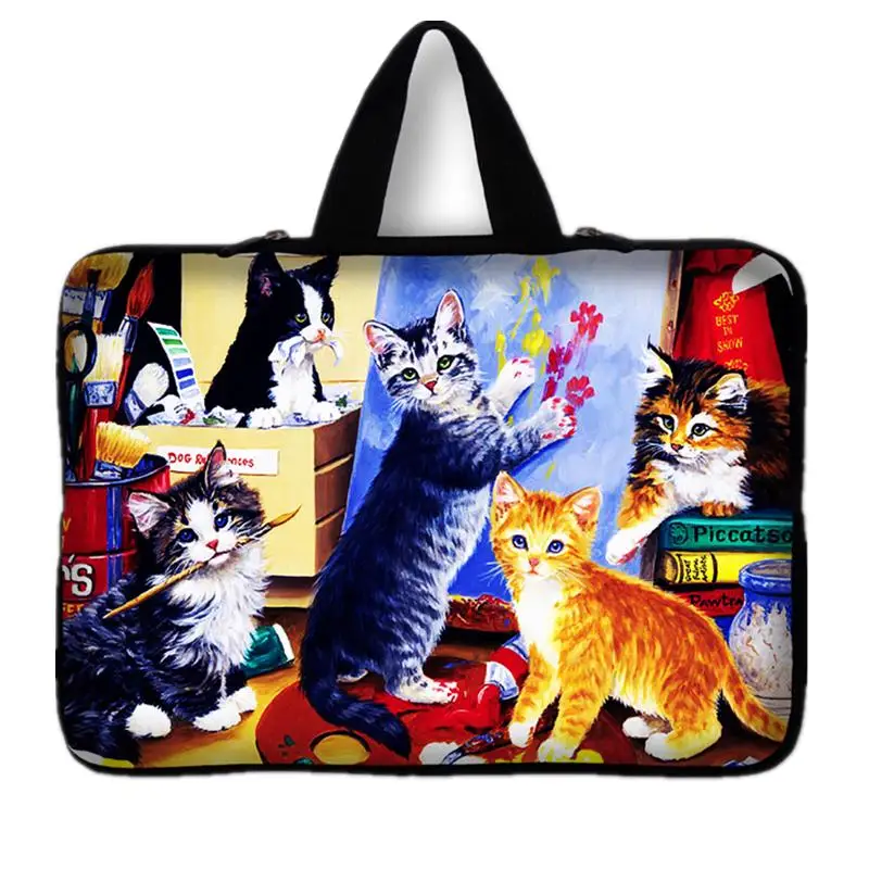 

Cute Cat laptop bag PC handbag Soft sleeve 15 15.4 15.6 inch For Macbook Ultrabook Notebook protective cover Pouch #4