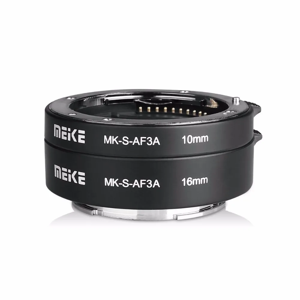 

MEKE Meike MK-S-AF3A Metal AF Macro Extension Tube Auto Focus Adapter ring 10mm 16mm for Sony Mirrorless A7 NEX E-Mount Camera