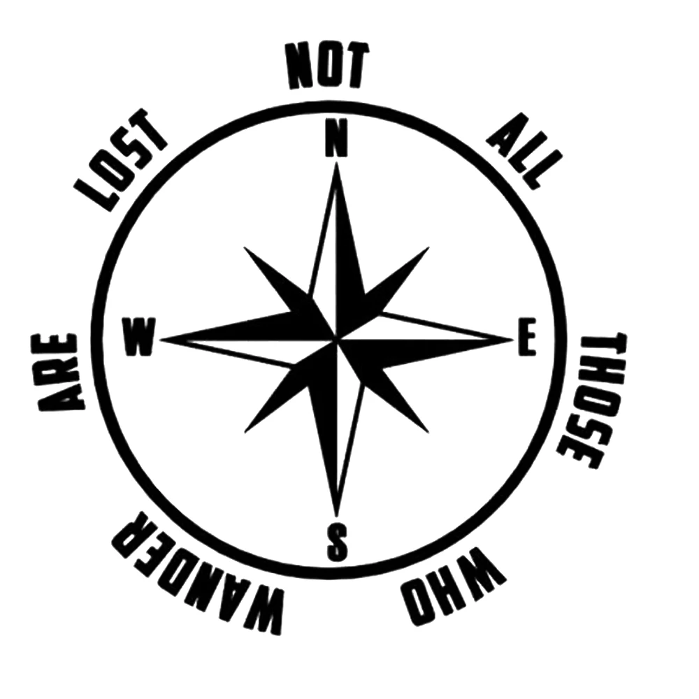 Not All Those Who Wander Are Lost Compass Car Sticker DIY Vinyl Decal Waterproof