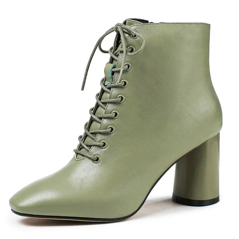 green block heel boots