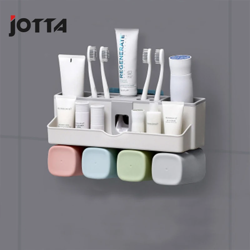 

Toothpaste rack toothbrush rack artifact automatic squeeze toothpaste squeezer wall-mounted bathroom set