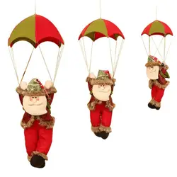 Рождественские украшения Рождественский парашют Санта-Клаус Кожа Прыжки кукольный Зонт Рождественская елка кулон подарок 003