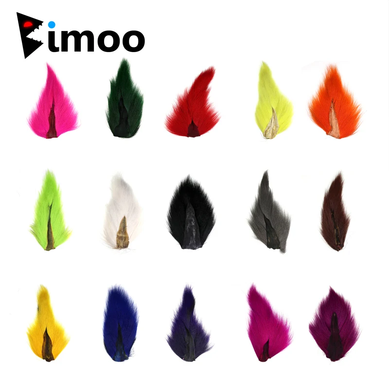 Bimoo 1 шт многоцветная петля для мух Bucktail весь хвост рыболовный Bucktail Волосы оленя материалы для завязывания мух крючки Джиги белый красный черный