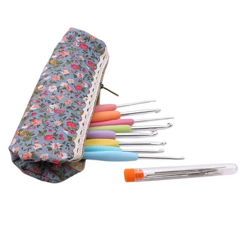 

Hot sale Convenient 28pcs/Set color plastic handle Aluminum Crochet Hooks Knitting Needles for Home Sewing Handmade Tools