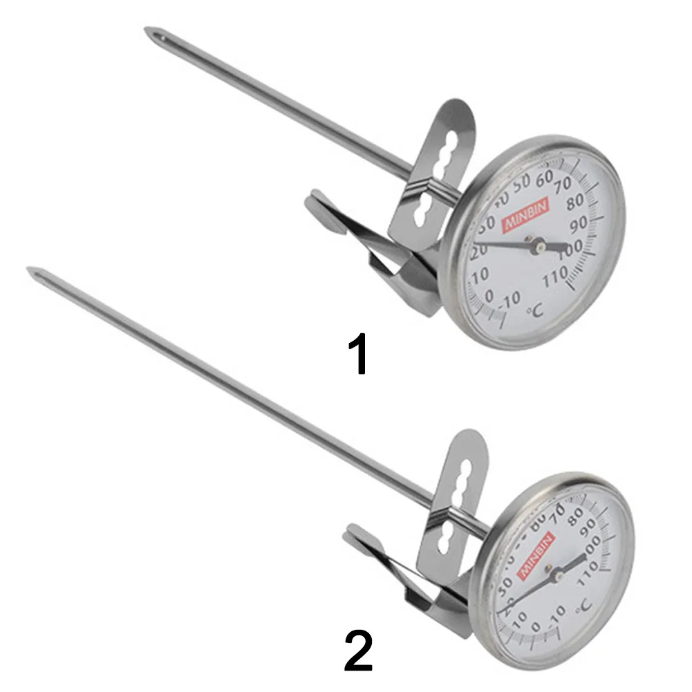 Большой циферблат Длинный зонд вспениватель молока чай для домашнего использования кофе кухонные инструменты с зажимом пищевой термометр контроль температуры металл
