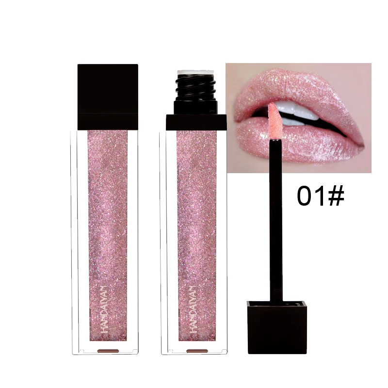 HANDAIYAN Shimmer Metallic Liquid Lipstick 12 Colors Long Lasting Soft