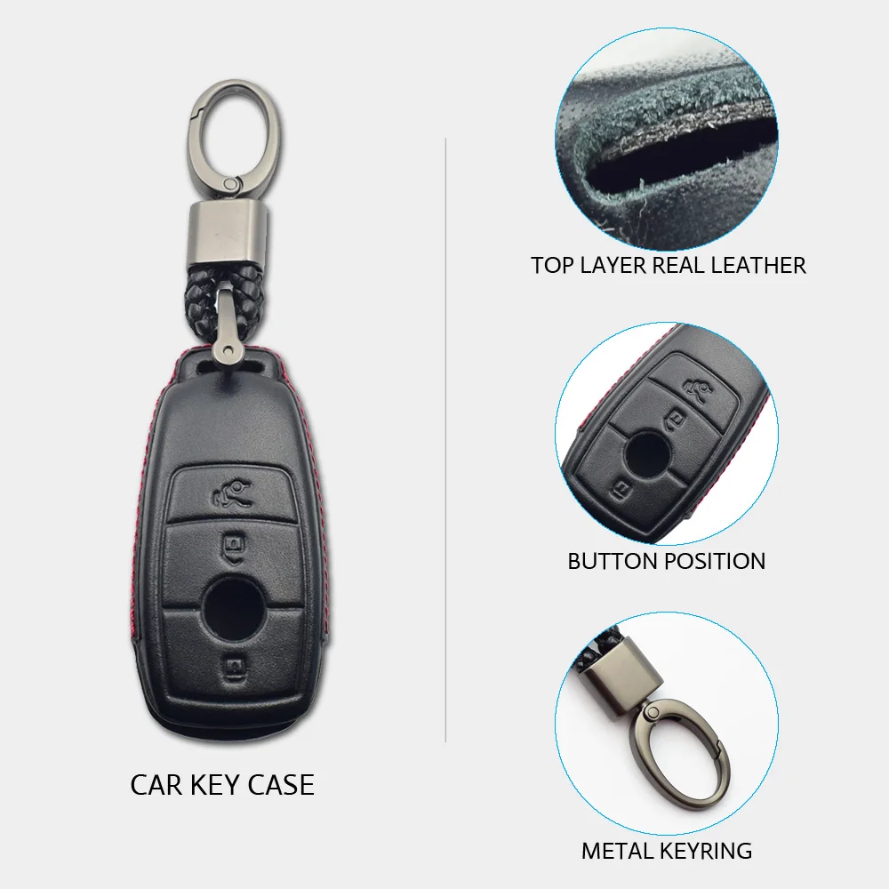 4D кожаный чехол для ключей автомобиля для Mercedes Benz E-Class S-Class 3 кнопки умный чехол дистанционного брелока брелок сумка авто аксессуар