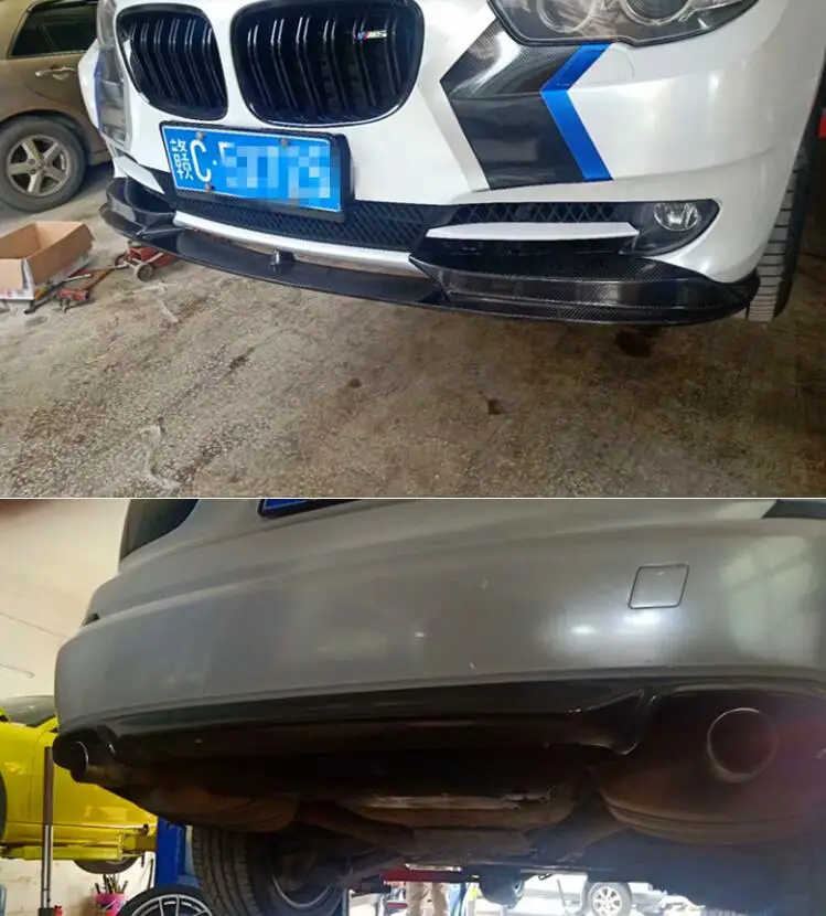 Передний и задний бампер из углеродного волокна, спойлер и диффузор для BMW F07 5 серии GT525 GT535 GT528 2010 - Цвет: Front  Rear