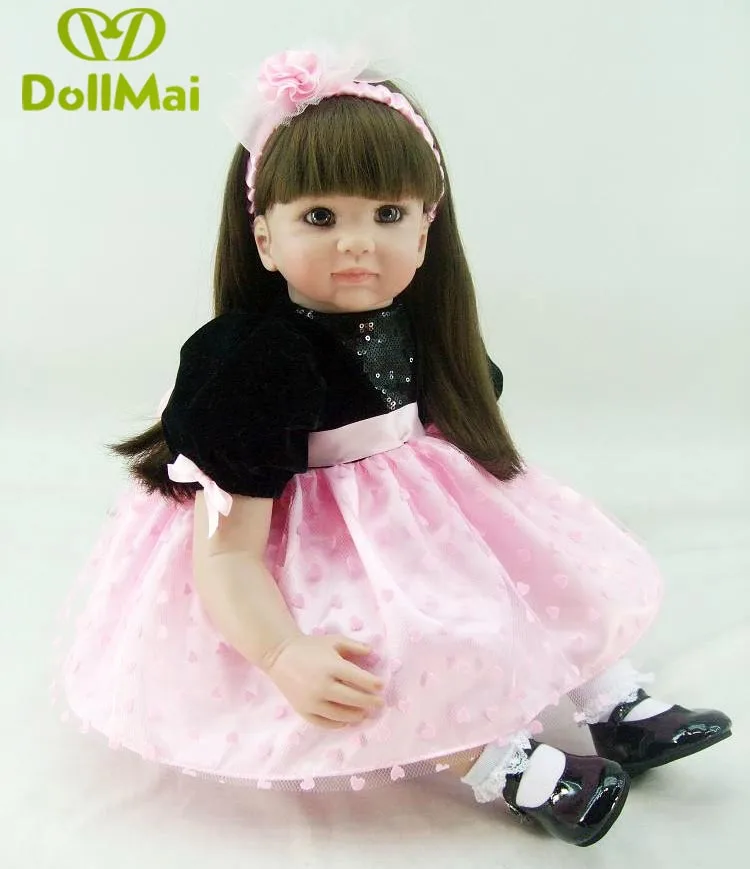 

60cm Silicone Reborn Baby Doll Toys handmade soft 24inch Vinyl Princess Toddler Babies Dolls Kids Birthday Gift Play House toy