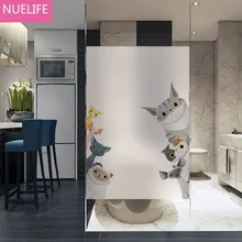 Изготовление размеров под заказ, с рисунком кота из мультфильма, матовое стекло анти-статические пленки для стекла, ванной, спальни, балкон дверная и оконная пленка для защиты от солнца стеклянная пленка A
