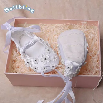 

Newborn Baby Custom Spring Summer Shoes Bowknot Riband Kids Shoes Flower Rhinestone Diamond Decor Toddlers First Walkers Shoes