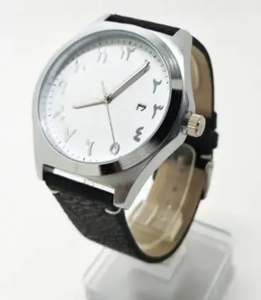 Япония движение Дата функция часы арабские цифры Montres Homme - Цвет: silver black strap