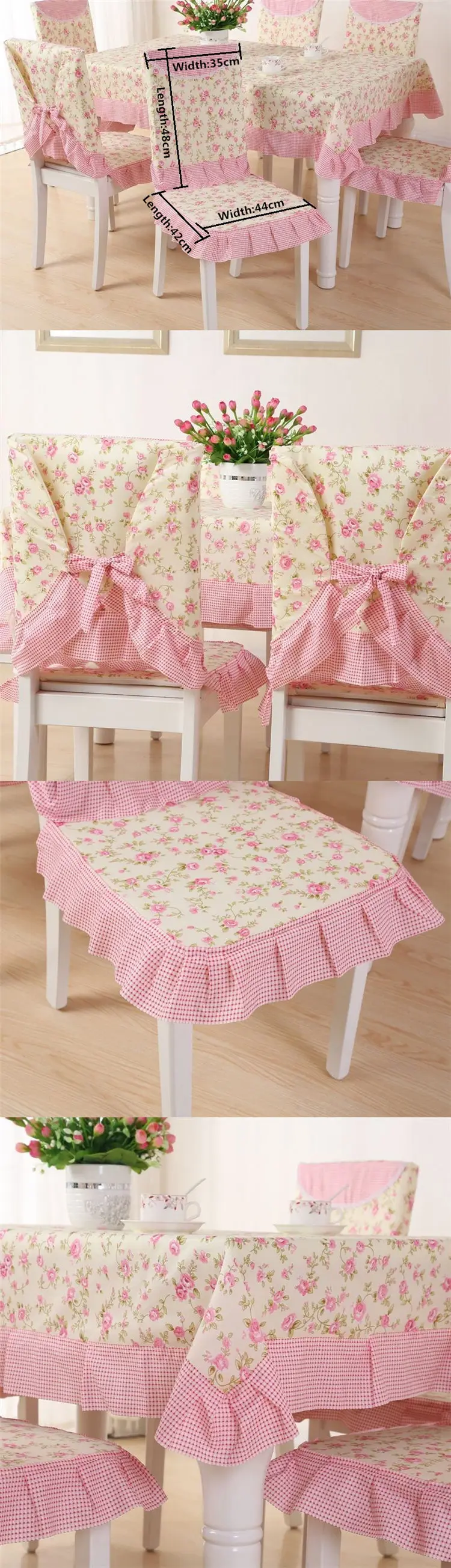 Print Dinning Tablecloth Cotton Cloth Fabric Table Cloth Chair Cover Chair Cushion Set Household Decoration Tea Table Cloth