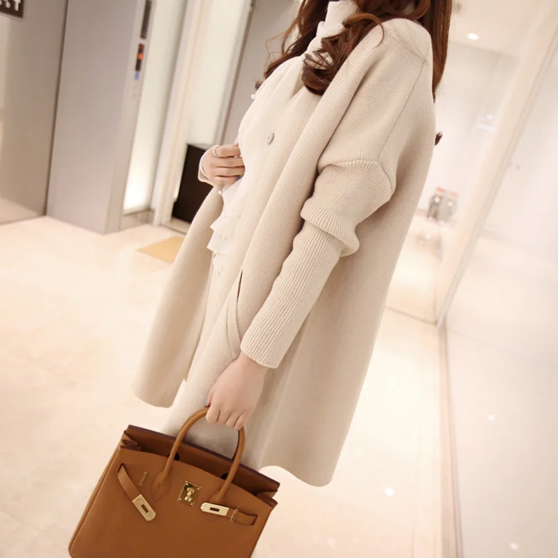 

New women autumn long coat loose sweater women christmas sweater women winter jacket Fashion sexy Big promotion