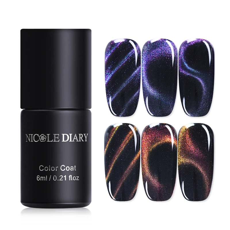 Магнитный Фэнтезийный Гель лак NICOLE DIARY 6 мл 5D кошачий глаз для дизайна ногтей