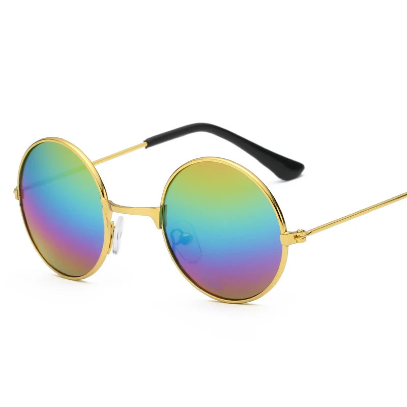 TOEXPLORE ore, круглые детские солнцезащитные очки, фирменный дизайн, очки для мальчиков и девочек, солнцезащитные очки в металлической оправе, новые модные зеркальные винтажные очки UV400 - Цвет линз: C4