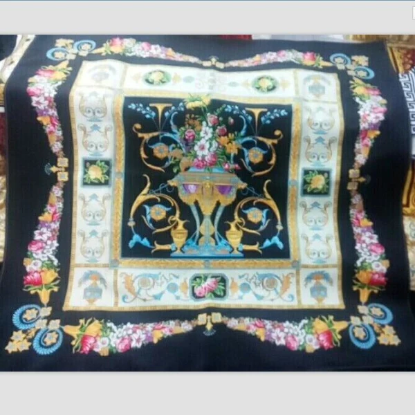 

High end designer new 2019 luxury royal printed flower blue velvet fabric for making upholstery sofa chair cushion cover fabric