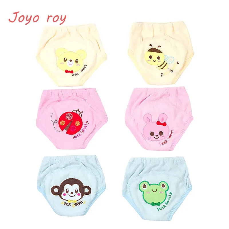 

5 layers Cotton Towel Cloths Baby Training Pants 2pc/set Animal Embroidery Cloths Diapers Nappy For 10-14kg Infant Boys Girls