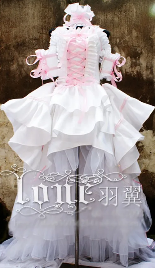 

Anime Chobits Eruda Chii Cosplay Costume Pink White Luxury Party Dress Halloween Dress Custom-made Any Size