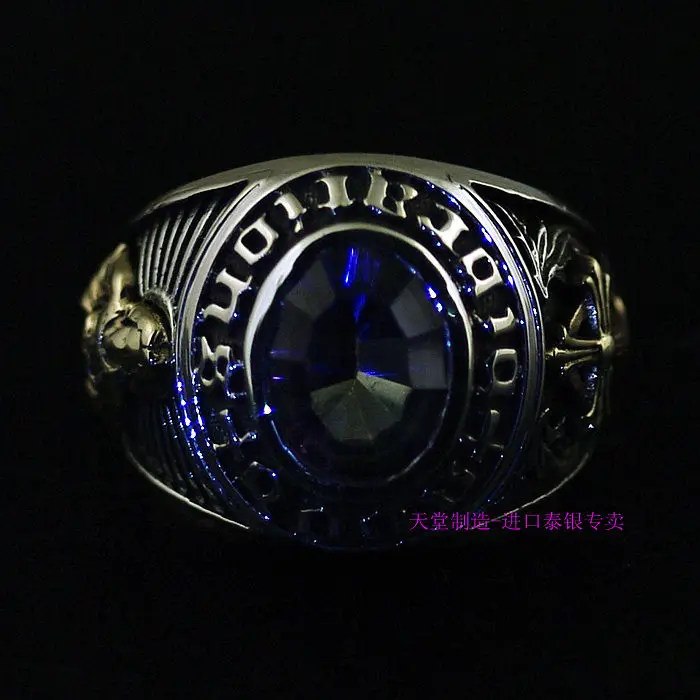 

Thailand jewelry authentic new Christian theme golden cross and Jesus silver ring tail silver rings