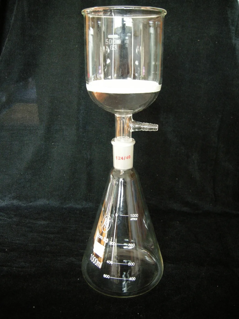 500ml vacuum Buchner funnel, filter funnel, 24/40, G3 filter, 1000ml