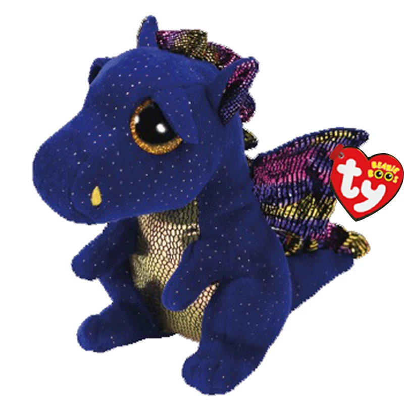 

Ty Beanie Boos Cute Animals Saffire the Blue Dragon Plush Toy Doll Christmas Gift