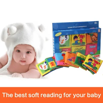 

0-12 Months Newborn Crib Bed Baby Toy Soft Cloth Books Rustle Sound Infant Educational Stroller Rattle Toys