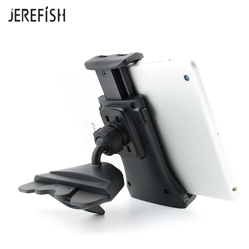 2 in 1 Universal Car Phone Mount CD Slot Tablet Mount for 4.7-12 Android Tablet iPad Sturdy CD Player Cell Phone Holder in Car
