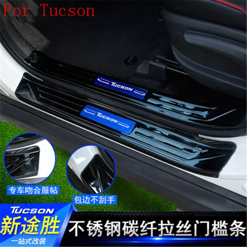 

8PCS high quality stainless steel Scuff Plate/Door Sill Door Sill fit For Hyundai Tucson 215 2016 2017 Car styling