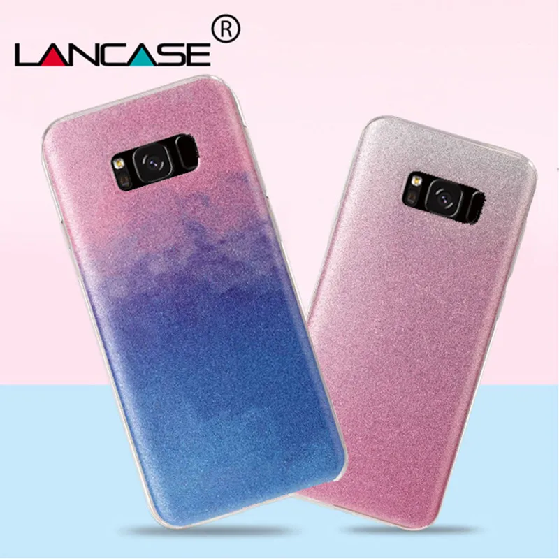 LANCASE Glitter Case for Samsung Galaxy S8 Cover Bling Shiny TPU Soft Plus S7 Edge Candy Colorful |