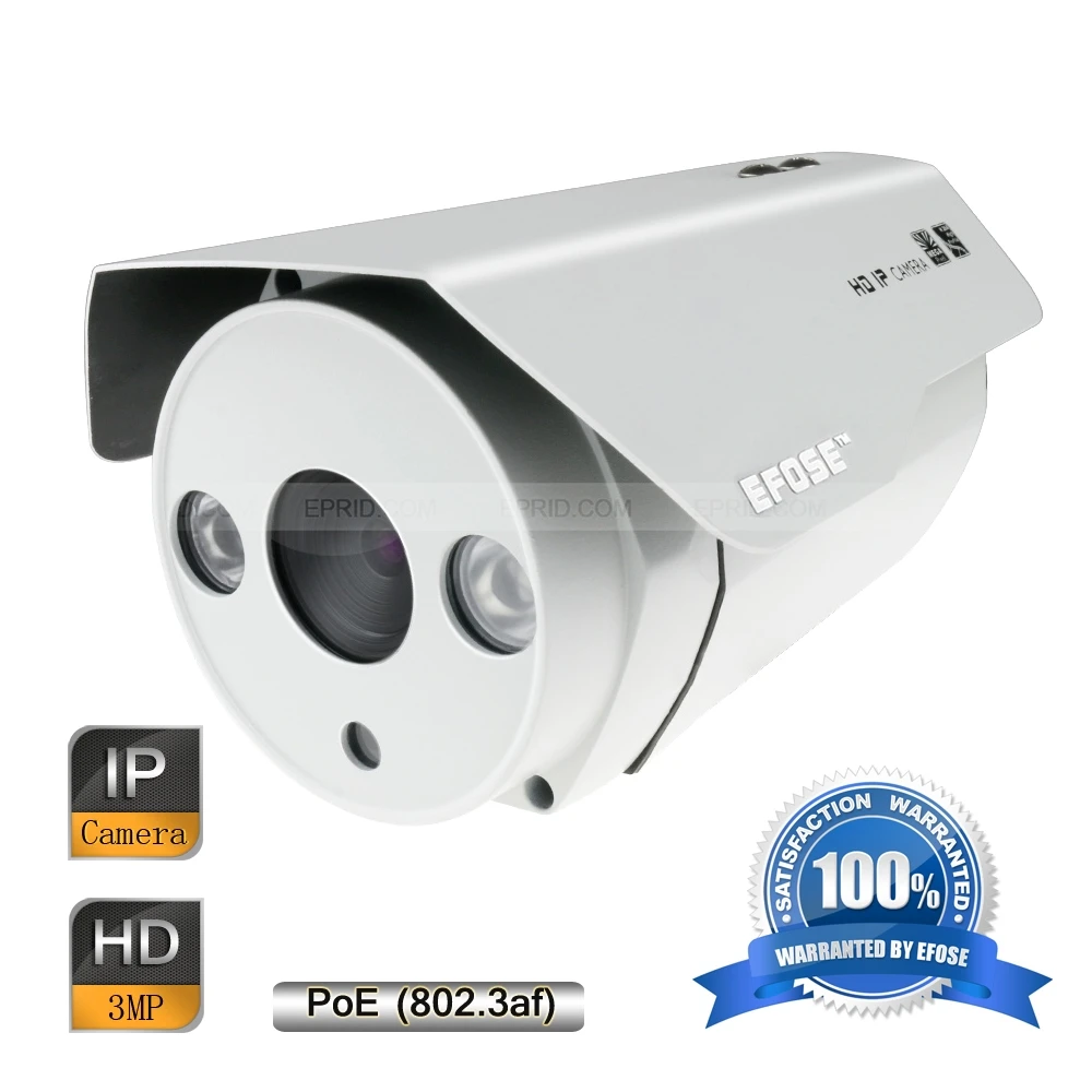 

EFOSE FO-3IB321-P 3MP Full HD Network IR Bullet IP POE Camera 1/3 CMOS Outdoor HD 1080P Array IR