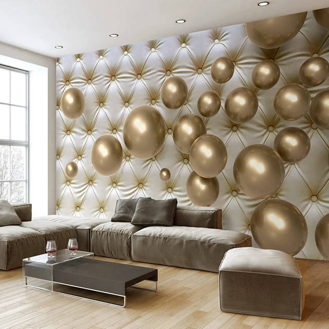 Moderno e minimalista 3d stereo sferica in metallo foto murale ... Parete living