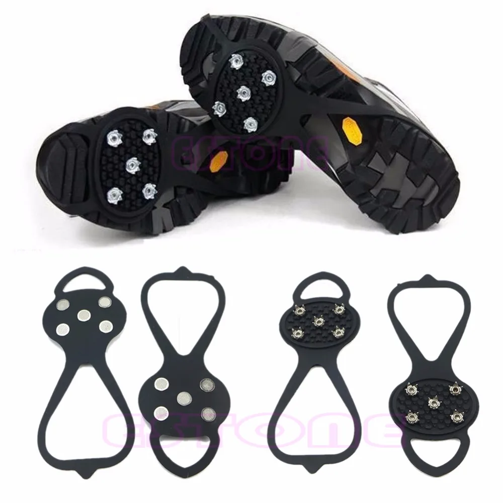 1 пара Grippers Crampon Walk Cleats новые снежные обувь на шпильке сапоги Нескользящие шипы - изображение