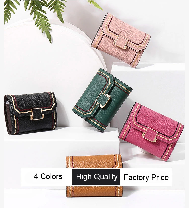 Luxury Brand Designer Card Holder Women Genuine Leather Small Wallet ID Credit Cards Case Leather Hasp Card Bag New INS Hot