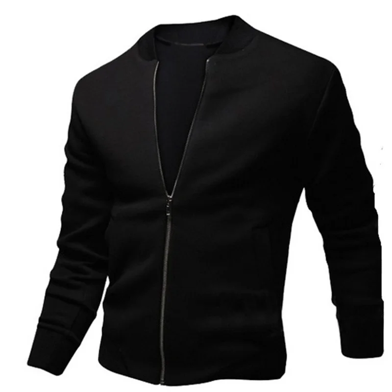 ZOGAA весна осень размера плюс мужские пальто короткие куртки Мужская куртка на молнии Повседневная Уличная Хип-хоп приталенное пальто мужская одежда - Цвет: black