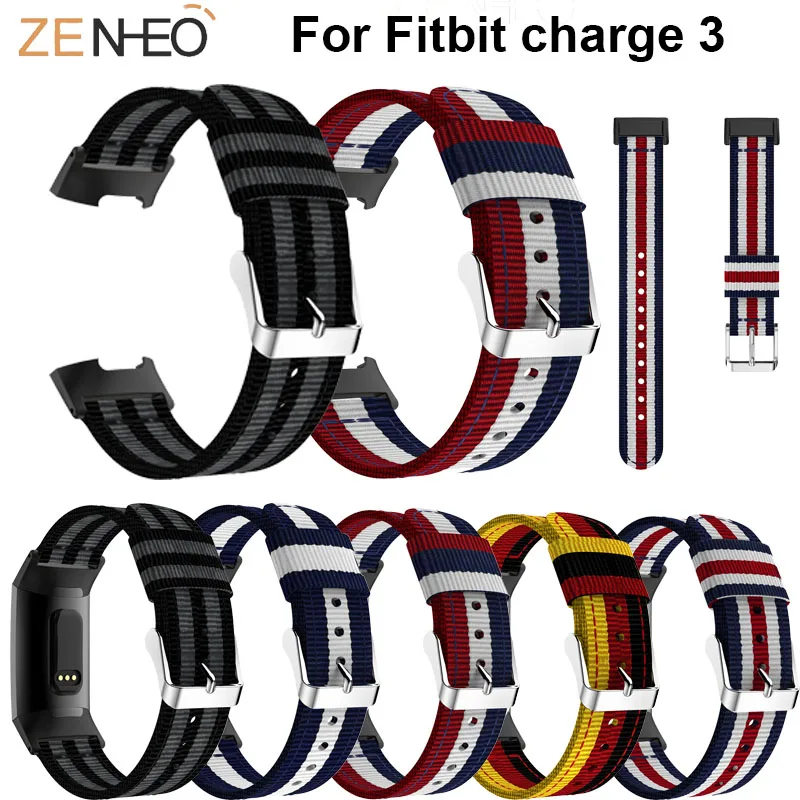 

Leisure Nylon Wristband Bracelet Wrist Band For Fitbit Charge 3 smart watch Strap For Fitbit Charge 3 Replacement watches Straps