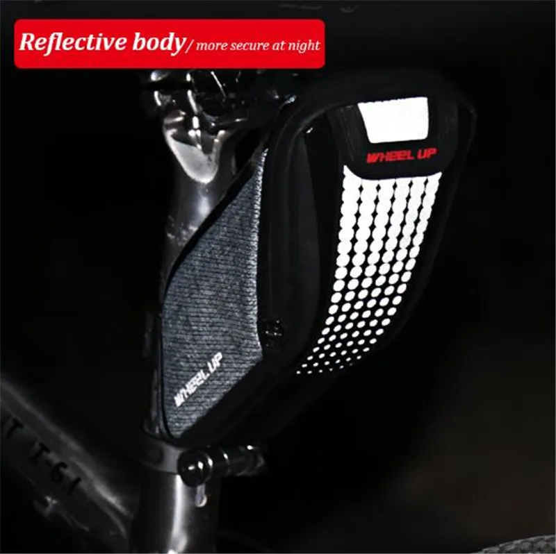 WHEEL UP Waterproof Mountain Road Bicycle Tail Bag Saddle Bags Bike Pouch Mountain Road 3D Reflective Cycling Seat Bag WHEEL UP Waterproof Mountain Road Bicycle Tail Bag Saddle Bags Bike Pouch Mountain Road 3D Reflective Cycling Seat Bag