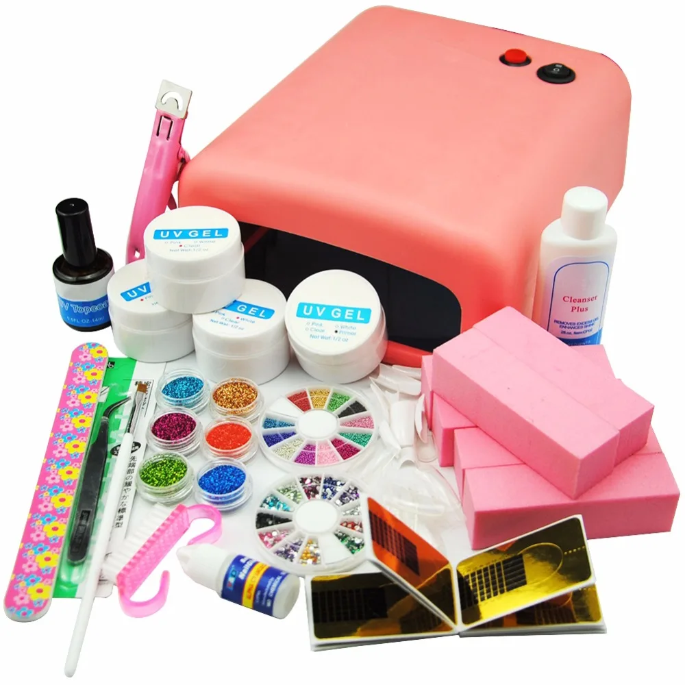 

COSCELIA Acrylic Nail Kit Set For Manicure Gel Nail Kits With Lamp Nail Art Sets Tools For Manicure Pedicure Set UV Gel Kit
