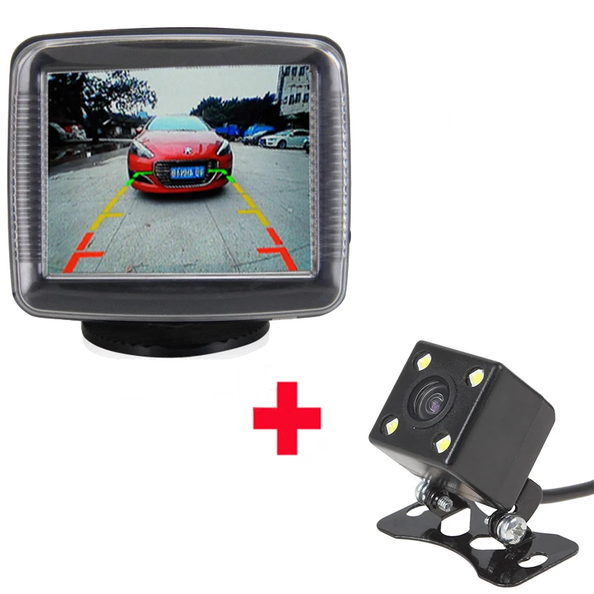 

Auto Parktronic for Cars 3.5 Inch 2 Video Input LCD Display Car Screen Monitor for Rear View Camera Reversing 4 LED Night Vision