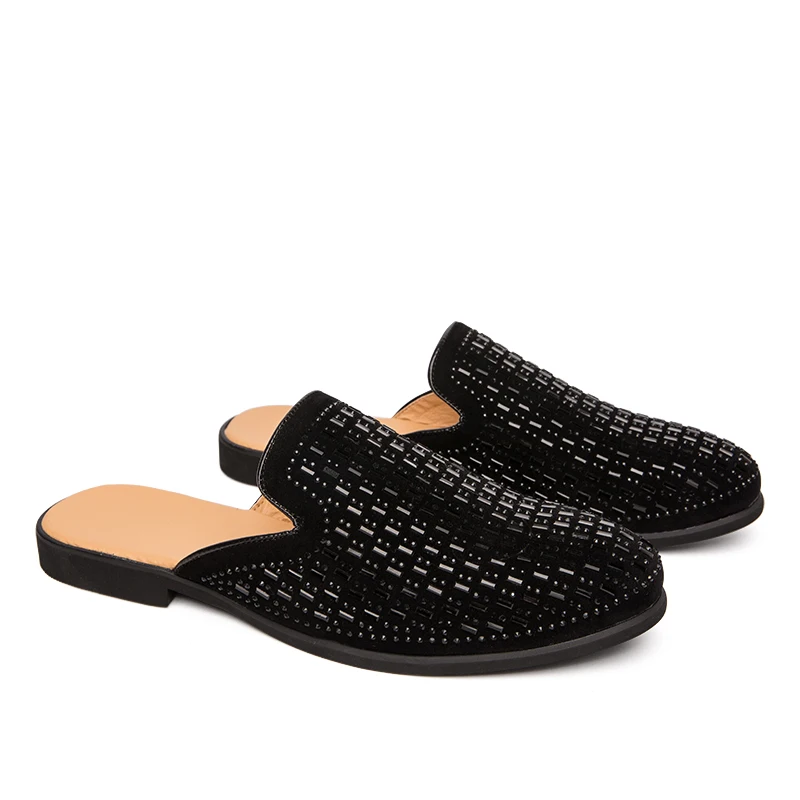 2019 Popular Casual Slip On Men Shoes Summer Half Drag Loafers Luxury Male Half Slippers 3#20D50