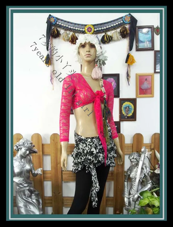 

Lace Belly Dance Top Gypsy Bohemian Top Korea Lace 9 Sleeve Top DM58
