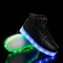2016 USB Charging Basket Led Children Shoes Eur25-37 Luminous Sneakers with Light Up Kids Casual Boys&Girls Glowing Shoe Enfant