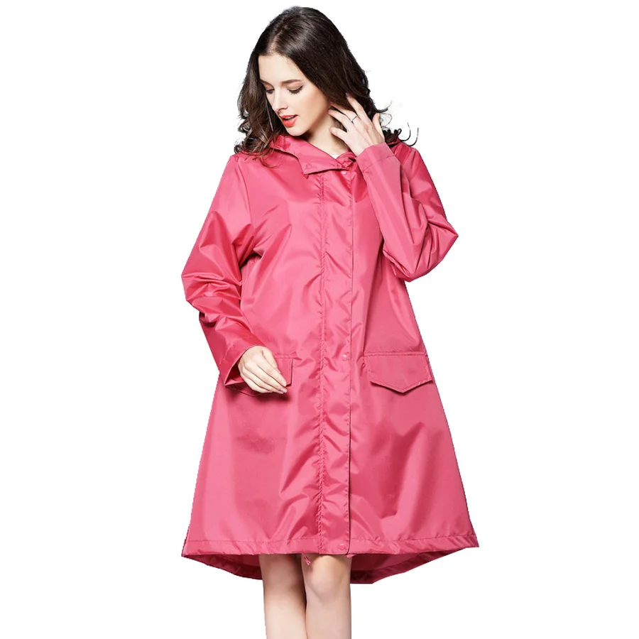 

Adult Waterproof Women Raincoat Hooded Long Rain Jacket Breathable Rain Coat Poncho Parka Impermeable Outdoor Rainwear R5C051