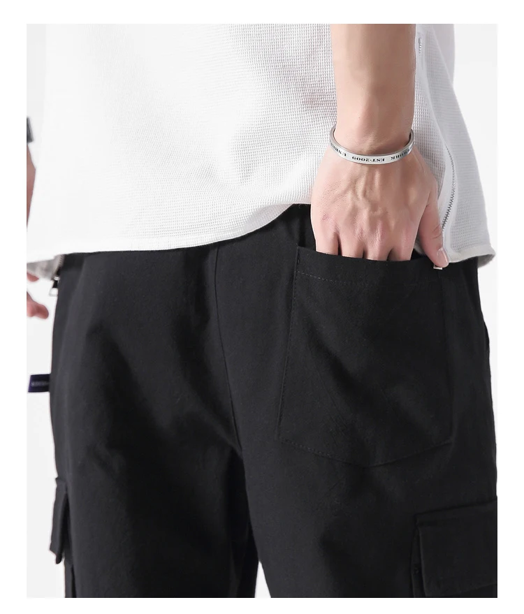 5XL, хип-хоп, летние, одноцветные, много карманов, уличная одежда, карго, шорты для мужчин, шнурок, свободный крой, длина до колен, спортивные штаны, для бега, шорты для мужчин