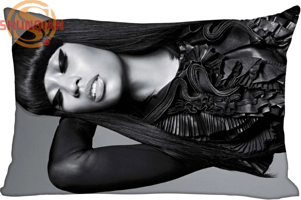

New Custom Nicki Minaj Pillowcase Zippered Rectangle Pillow Cover Cases Size 45X35cm,40x60cm,45X75cm,50X75cm(Two sides)
