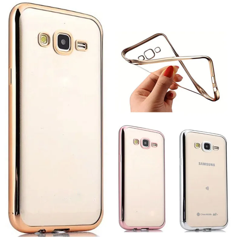 Plating Case For Samsung J2 RubberPhone Премьер Ясно Мягкие TPU Galaxy Grand Prime Plus Гальванических Крышка