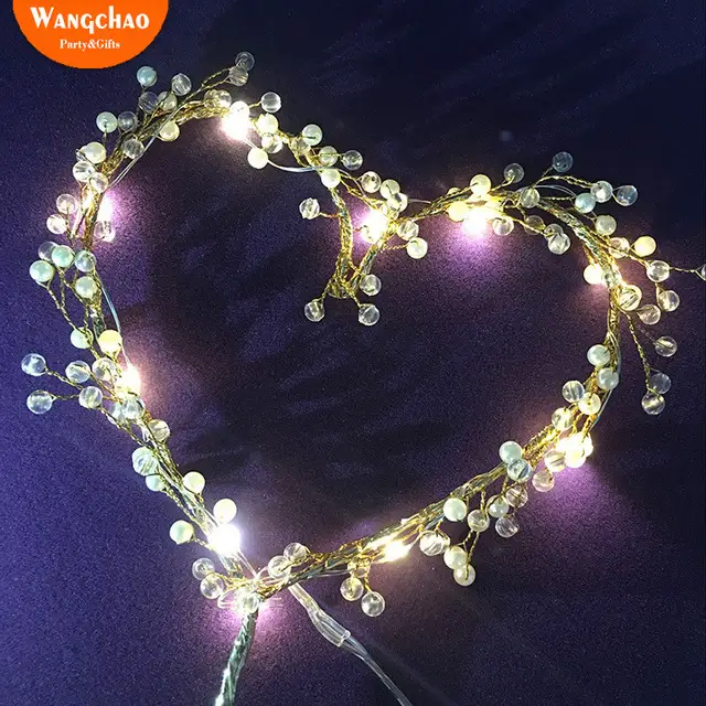 Online Shop Led Heart Cake Toppers Pearl Metal Happy Birthday Cake