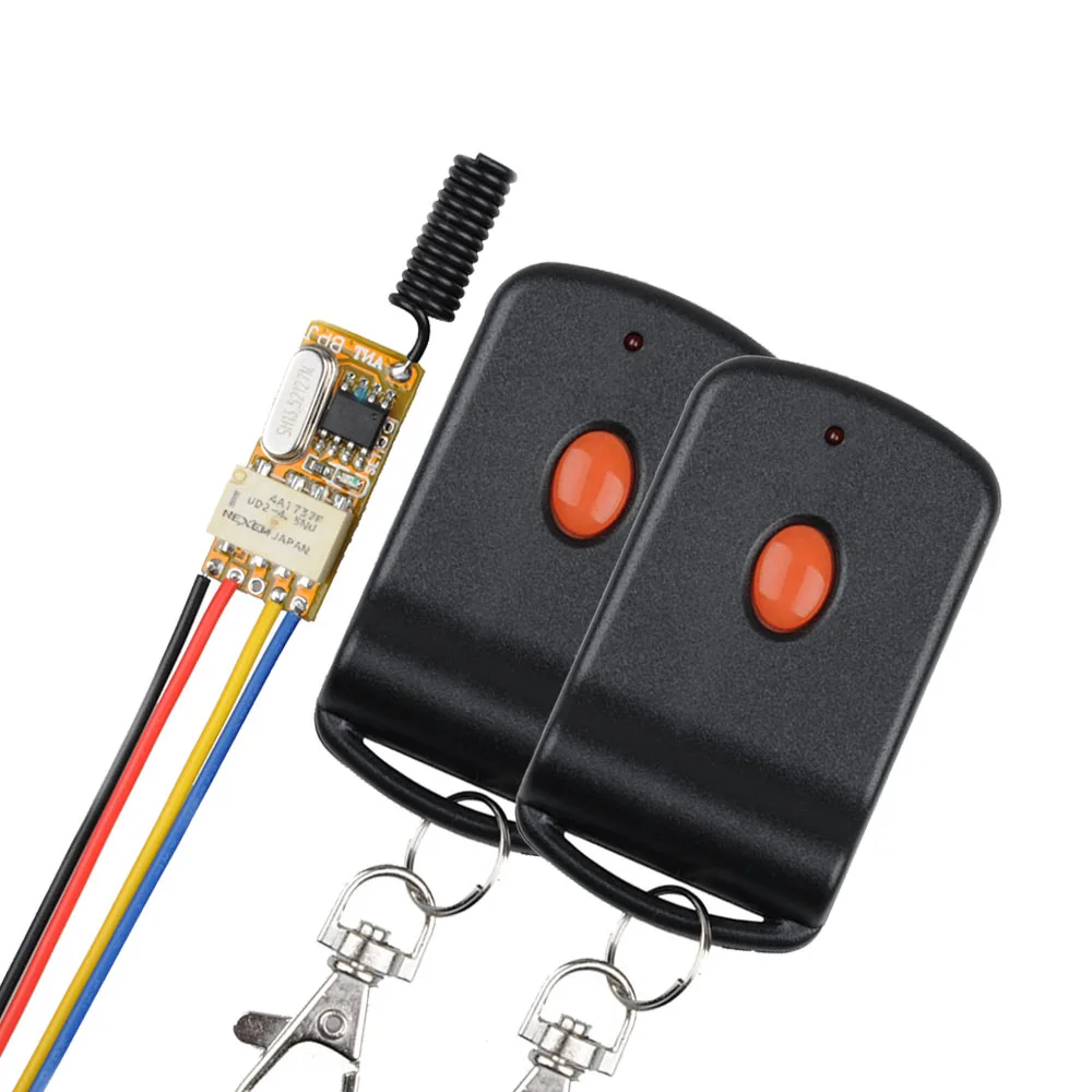 

DC3.7V 5V 6V 7V 9V 12V 24V Mini Relay Wireless Switch Remote Control Power LED Lamp Controller Micro Receiver Transmitter System